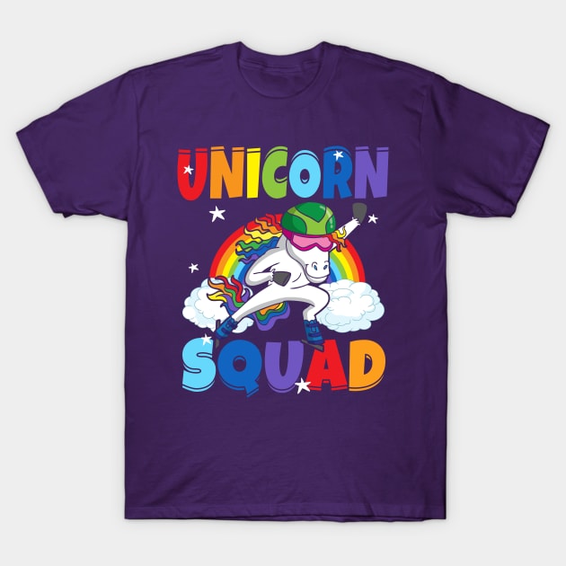 Unicorn Squad Speed Skate Ice Skater Winter Sports T-Shirt by E